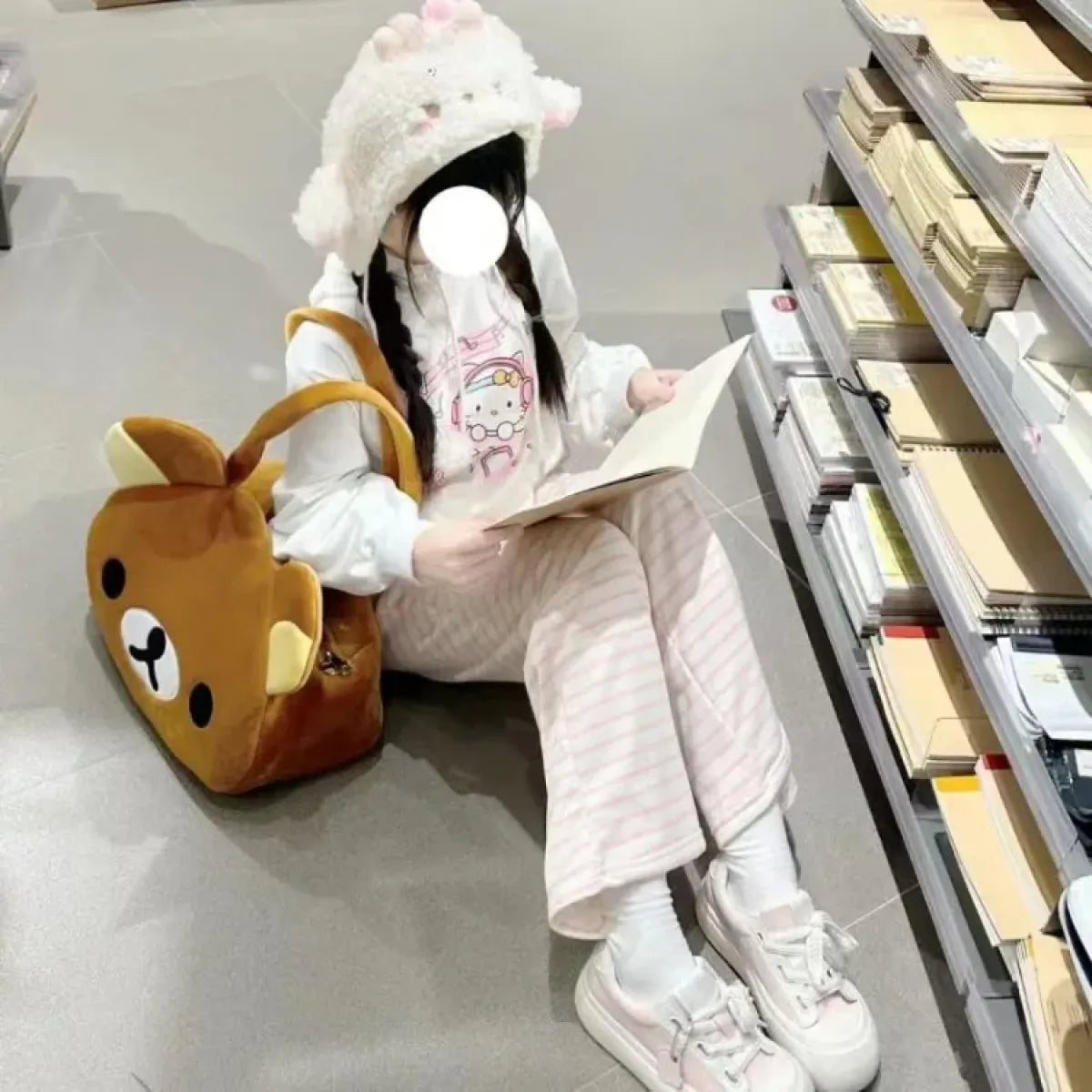 Harajuku Y2K Striped Fleece Sweatpants - Bottoms - Joggers / Sweatpants - 4