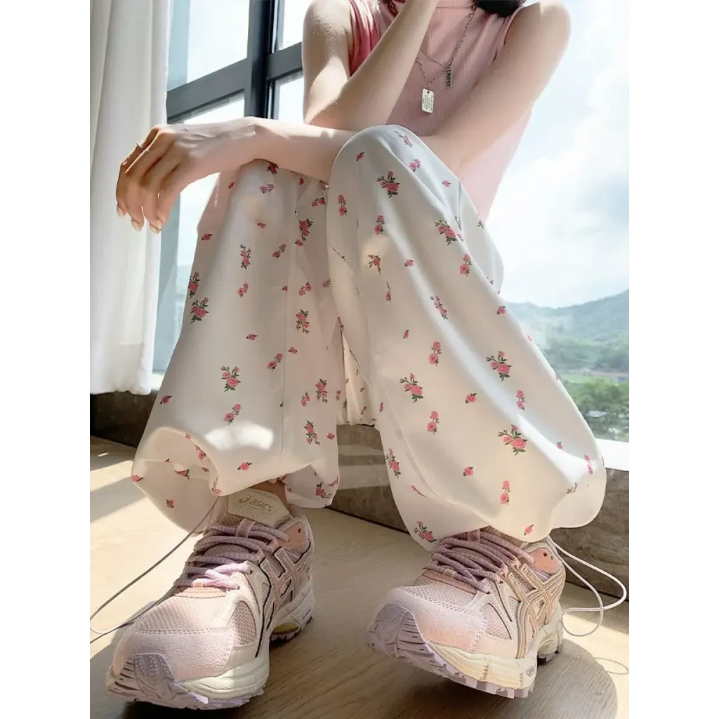 Y2K Floral Print Wide Leg Cargo Pants - Bottoms - Cargo Pants - 2