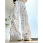 Y2K Floral Print Wide Leg Cargo Pants - Bottoms - Cargo Pants - 3