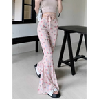 Y2K Floral Ruffle Flare Pants - Bottoms - Pants - 4