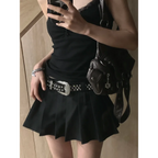 Black Lace Trim Tank Top – Y2K Gothic Coquette Punk Grunge Crop Top - Women’s Clothing & Accessories - Sleeveless