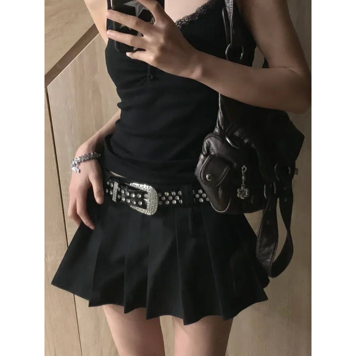 Black Lace Trim Tank Top – Y2K Gothic Coquette Punk Grunge Crop Top - Women’s Clothing & Accessories - Sleeveless