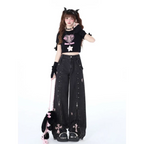 Gothic Y2K Cross Zip Wide-Leg Jeans - Bottoms - Jeans - 2