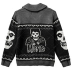 Y2K Gothic Skull Knit Cardigan Sweater - Sweaters - Sweater / Pullover - 2