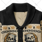 Y2K Gothic Skull Knit Cardigan Sweater - Sweaters - Sweater / Pullover - 6