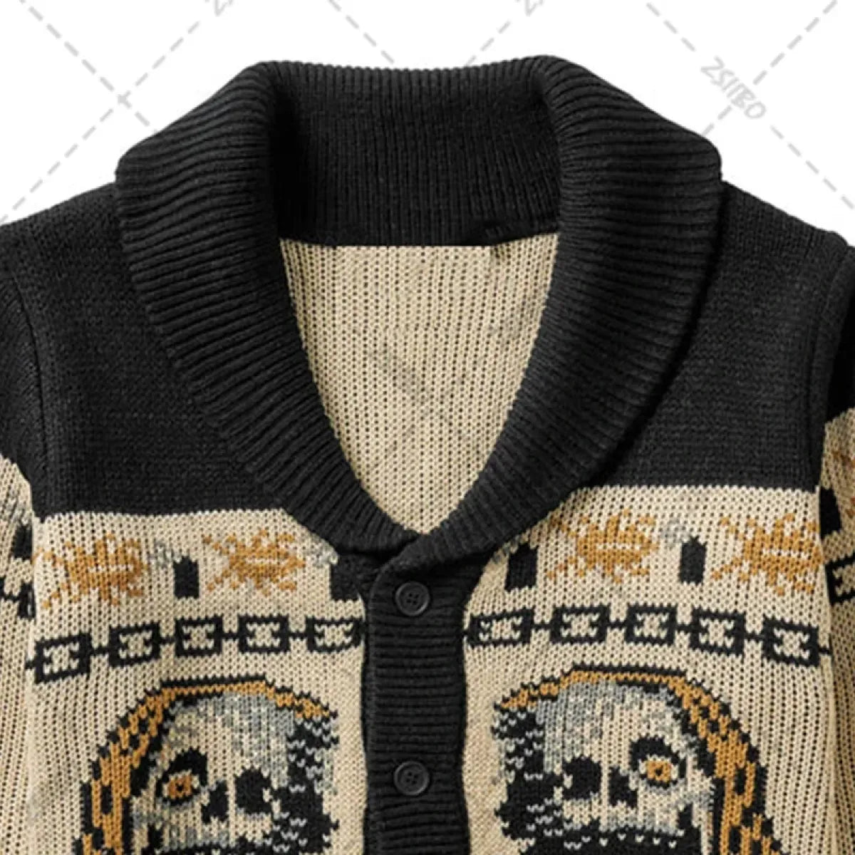 Y2K Gothic Skull Knit Cardigan Sweater - Sweaters - Sweater / Pullover - 6