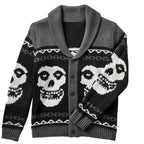 Y2K Gothic Skull Knit Cardigan Sweater - Sweaters - Sweater / Pullover - 3