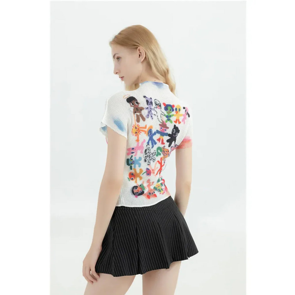 Y2K Graphic Print Women’s T-Shirt - Harajuku Korean Fashion O-Neck Tee - T-Shirts - 2