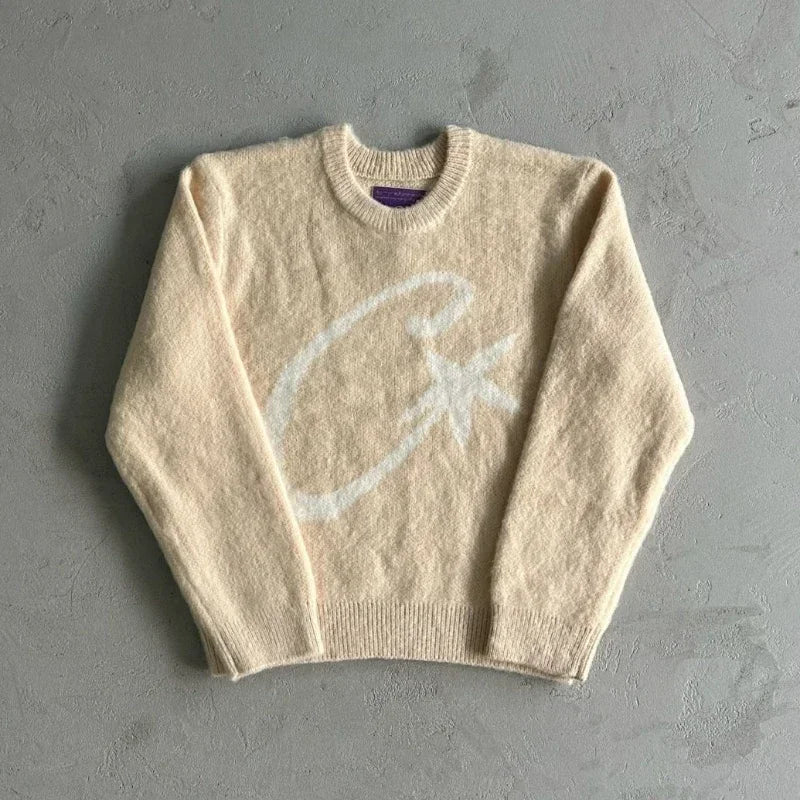 Gothic Knit Sweater – Y2K Grunge Harajuku Pullover - Beige / S - Sweaters - Sweaters - 2025 - 6 - Worldwide Shipping