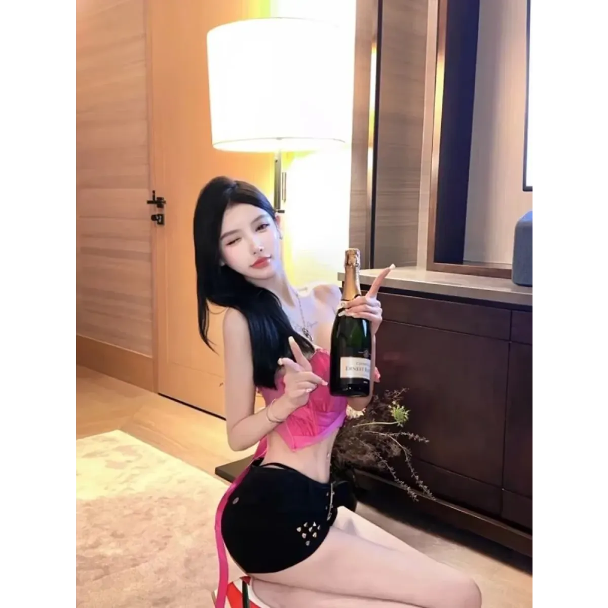 Low Waist Rivet Shorts – Y2K Grunge Harajuku Denim Bottoms - Bottoms - Women’s Jeans - 6