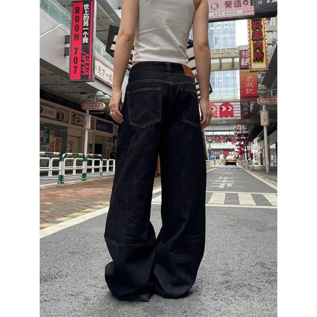 Y2K Grunge Oversized Denim Jeans - Bottoms - Women’s Jeans - 1