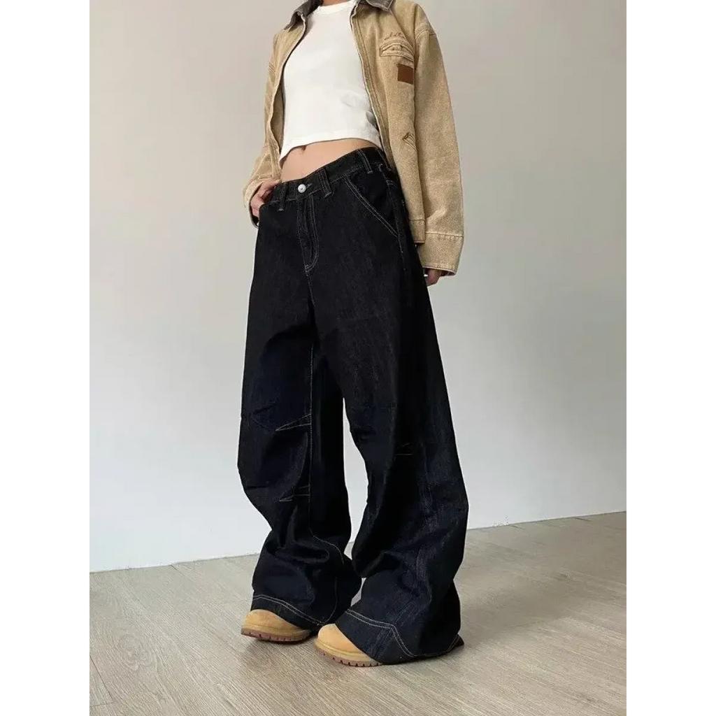 Y2K Grunge Oversized Denim Jeans - Bottoms - Women’s Jeans - 2