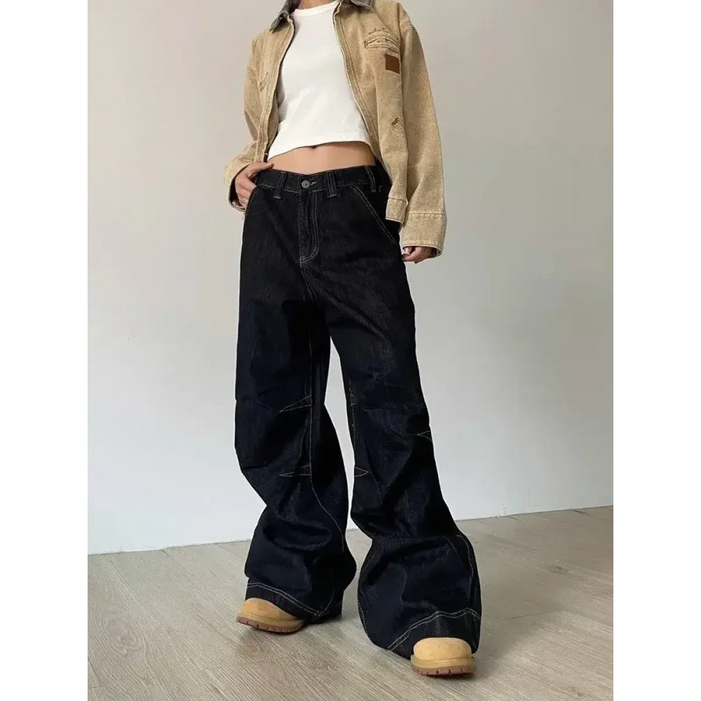 Y2K Grunge Oversized Denim Jeans - Bottoms - Women’s Jeans - 3
