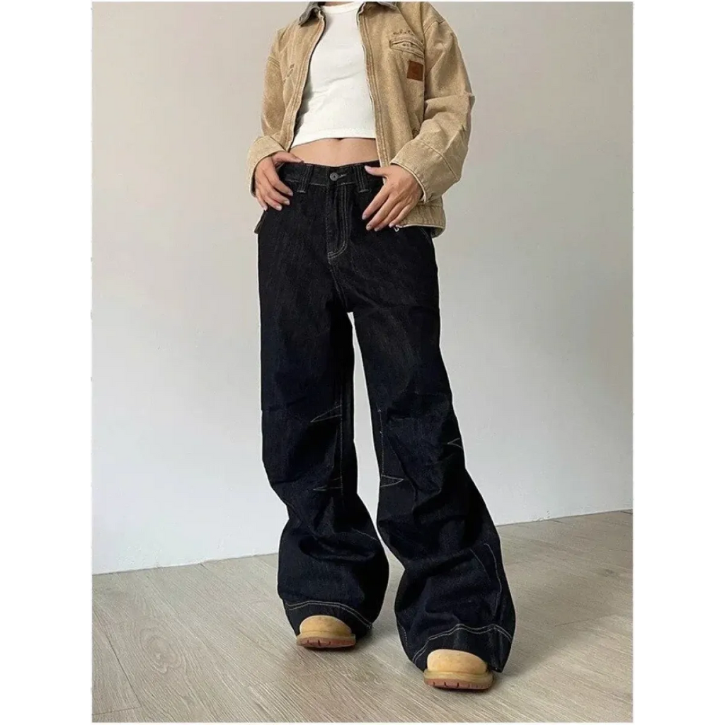 Y2K Grunge Oversized Denim Jeans - Bottoms - Women’s Jeans - 4