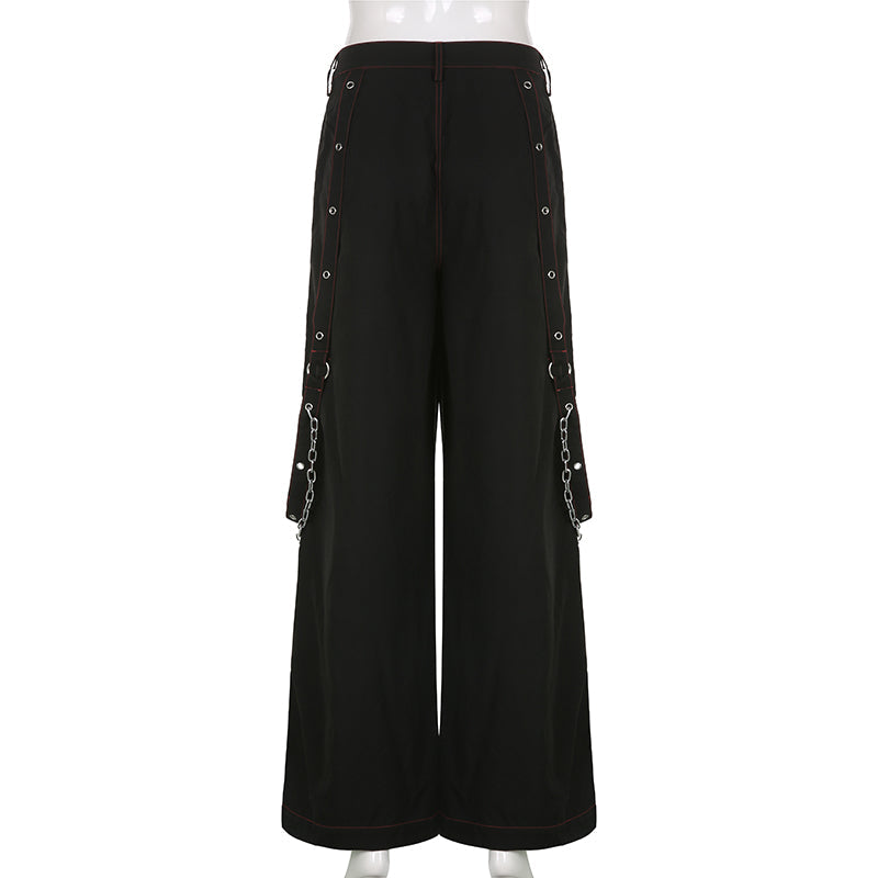 Gothic Punk Cargo Pants – Y2K Grunge Wide Leg Baggy Trousers - Bottoms - Pants - 2025 - 10 - Worldwide Shipping