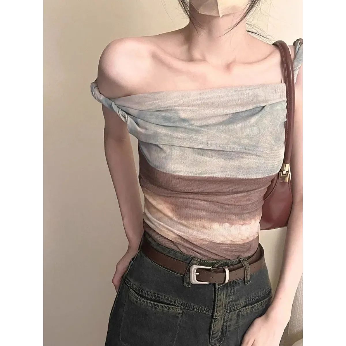 Y2K Halo Mesh Irregular Camisole Tank Top - Women’s Clothing & Accessories - Tank Top / Cami - 2