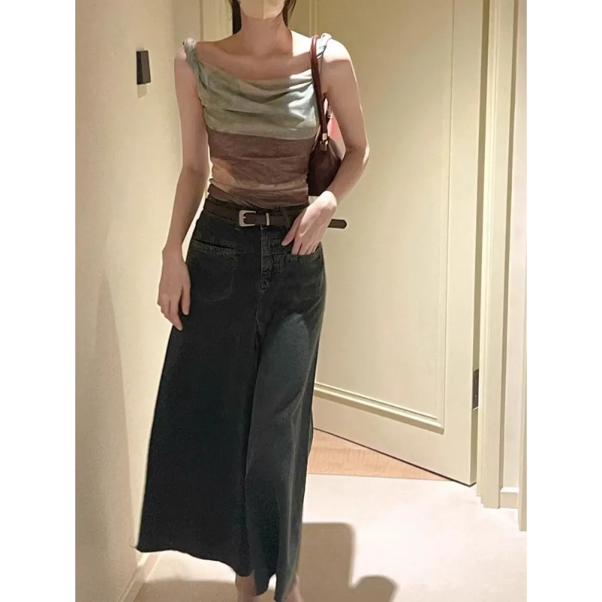 Y2K Halo Mesh Irregular Camisole Tank Top - Women’s Clothing & Accessories - Tank Top / Cami - 4