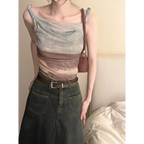 Y2K Halo Mesh Irregular Camisole Tank Top - Women’s Clothing & Accessories - Tank Top / Cami - 5