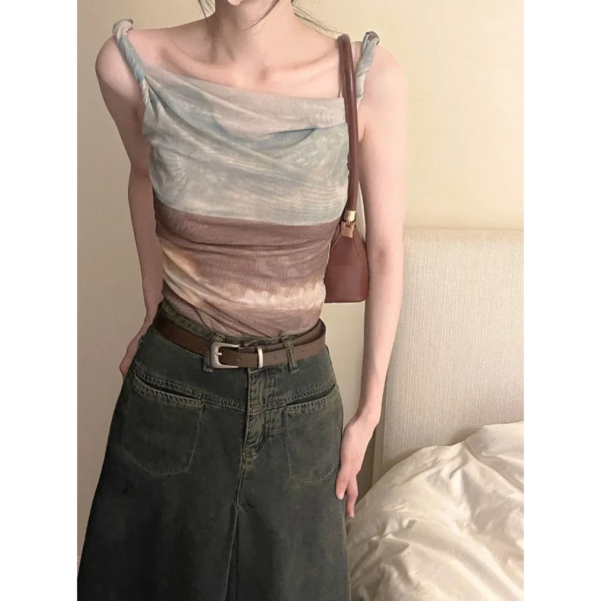 Y2K Halo Mesh Irregular Camisole Tank Top - Women’s Clothing & Accessories - Tank Top / Cami - 5