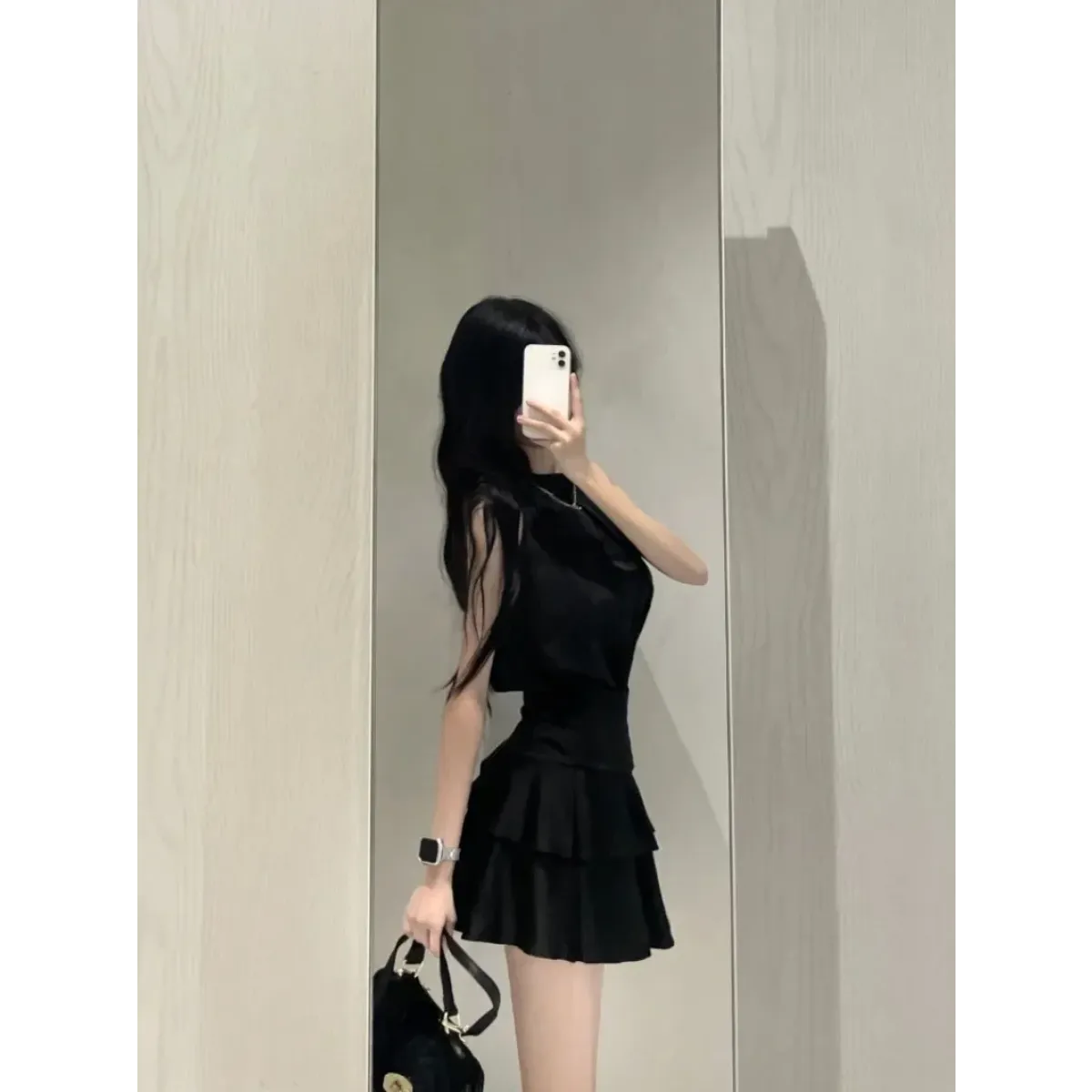 Y2K Halter Top & Ruched Tiered Skirt Set - Bottoms - Sets / Co-ords - 4