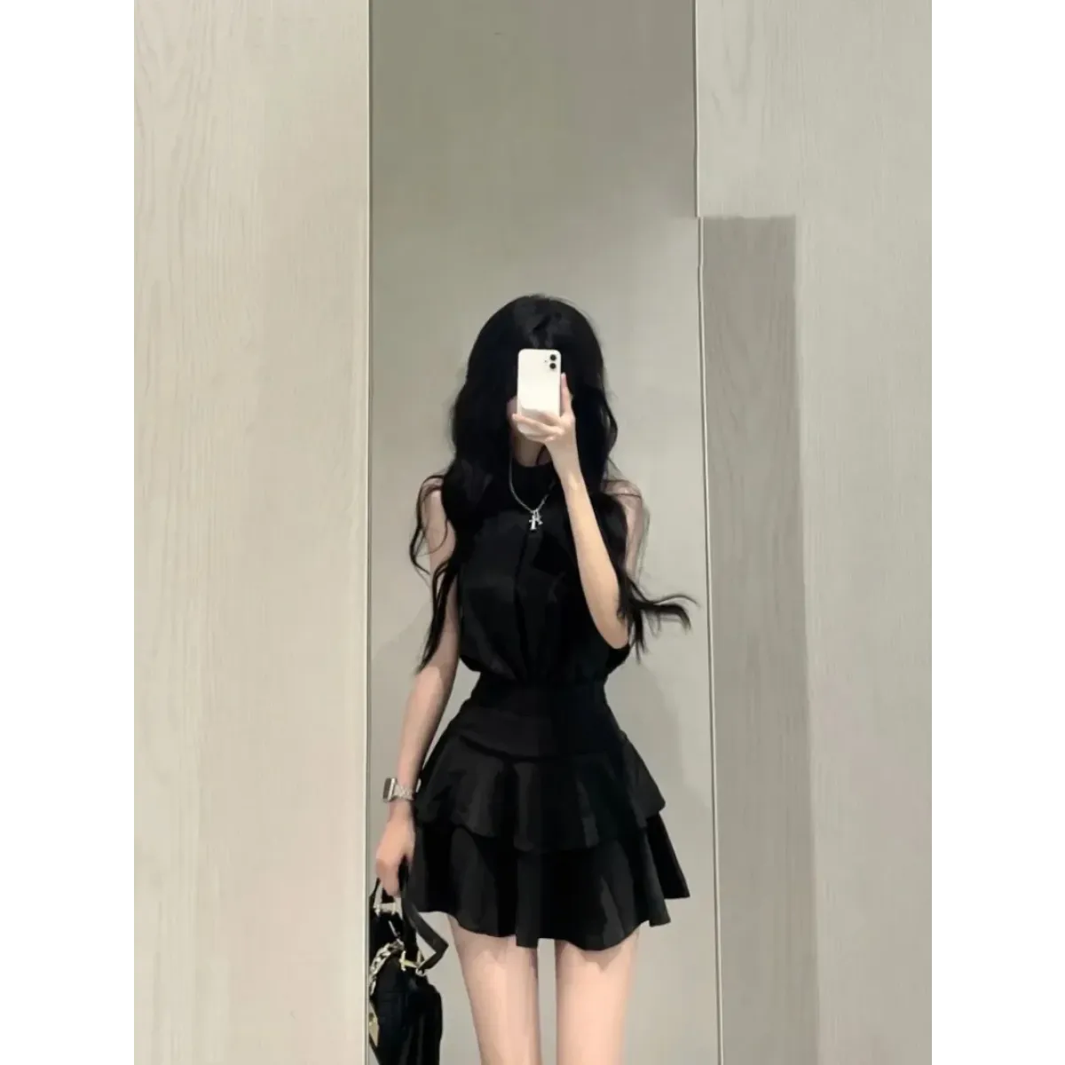 Y2K Halter Top & Ruched Tiered Skirt Set - Bottoms - Sets / Co-ords - 5