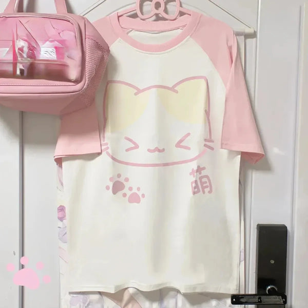Y2K Harajuku Cute Anime T-Shirt - T-Shirts - Short - Round - T-Shirt - 1