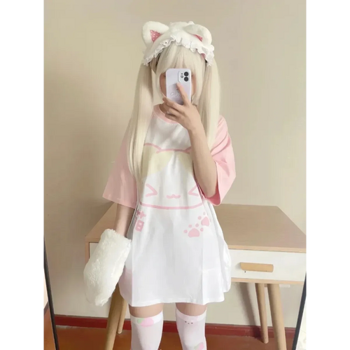 Y2K Harajuku Cute Anime T-Shirt - T-Shirts - Short - Round - T-Shirt - 2