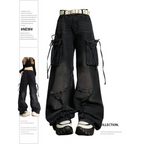 Gothic Baggy Cargo Jeans – Y2K Harajuku Grunge Pants - Bottoms - Women’s Jeans - 1