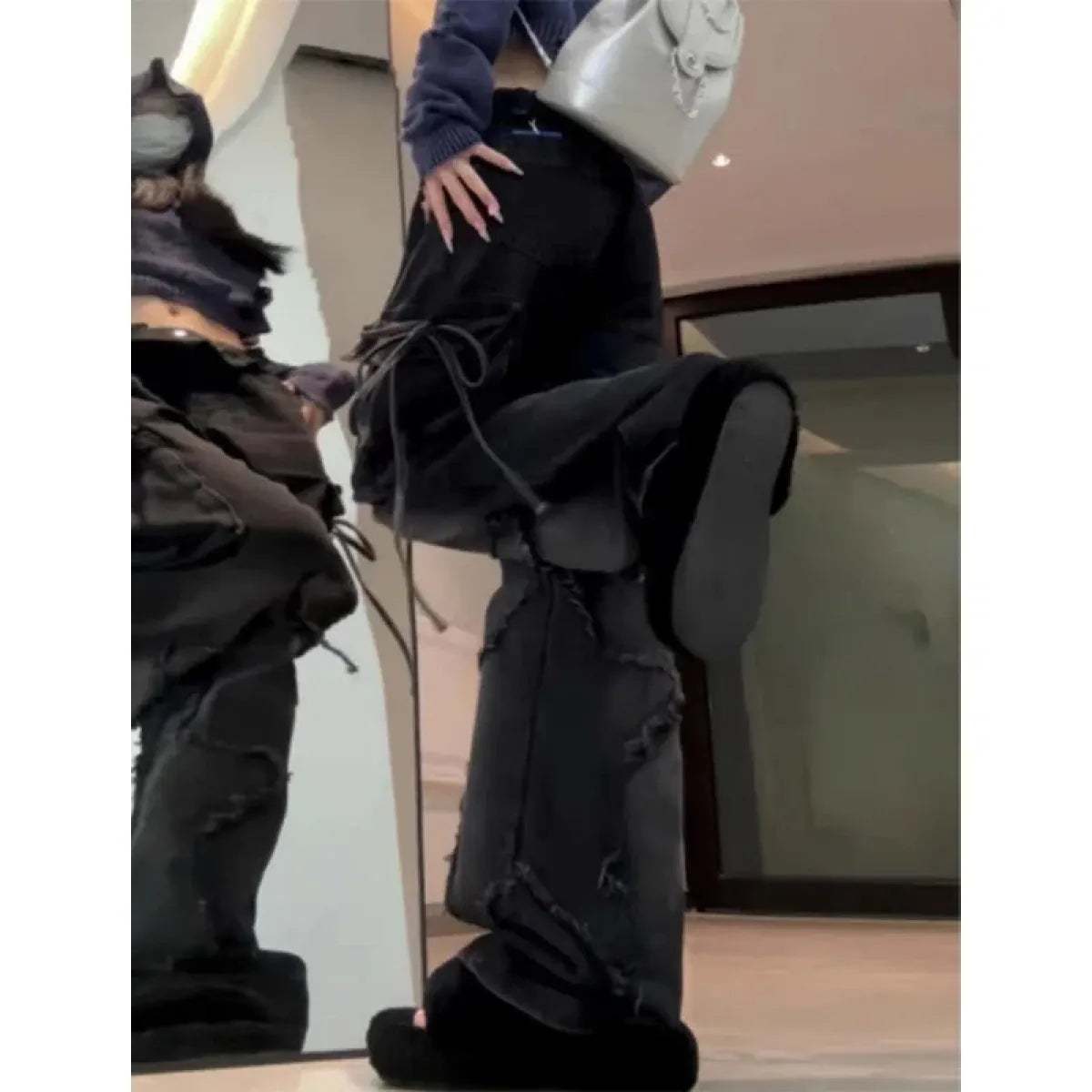 Gothic Baggy Cargo Jeans – Y2K Harajuku Grunge Pants - Bottoms - Women’s Jeans - 6