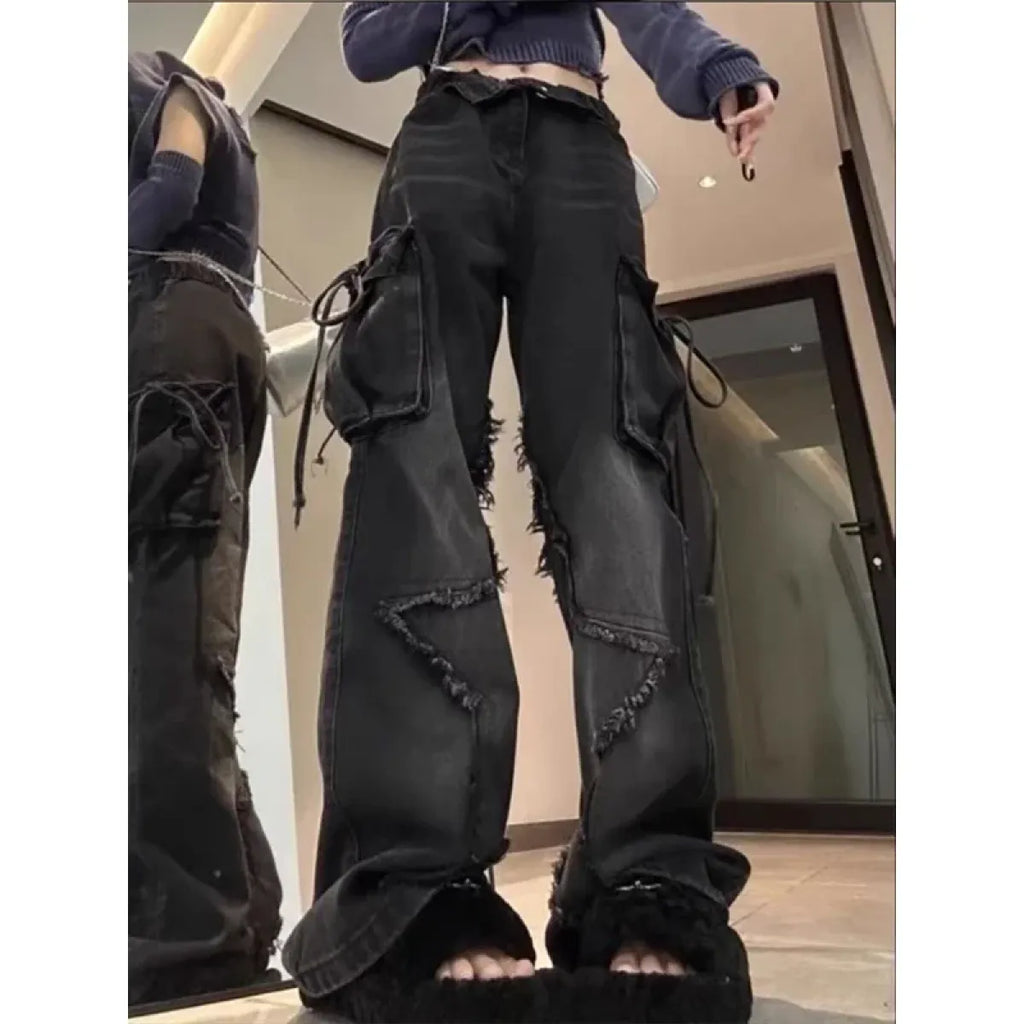 Gothic Baggy Cargo Jeans – Y2K Harajuku Grunge Pants - Bottoms - Women’s Jeans - 7