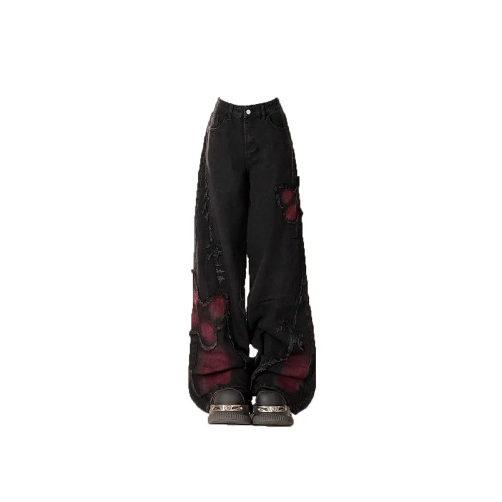 Gothic Baggy Jeans – Y2K Harajuku Grunge Aesthetic - Bottoms - Women’s Pants - 5