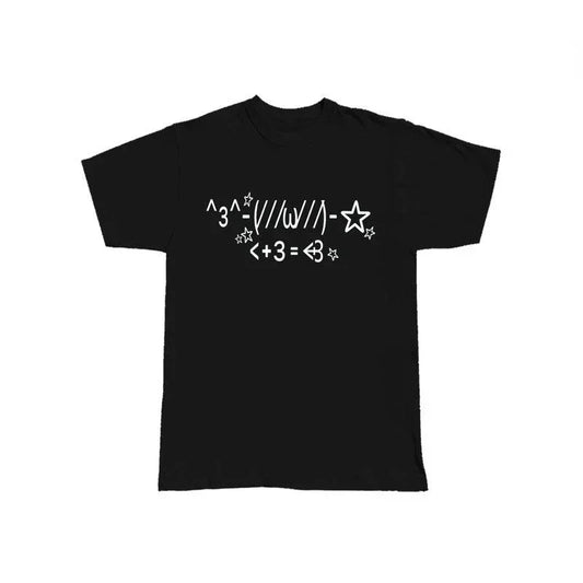 Kawaii Emoticon T-Shirt – Y2K Harajuku Grunge Tee - Black / S - T-Shirts - T-Shirts - 2025 - 6 - Worldwide Shipping