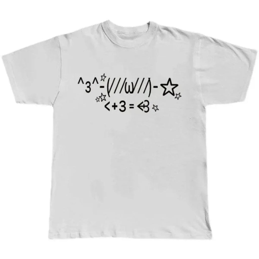 Kawaii Emoticon T-Shirt – Y2K Harajuku Grunge Tee - T-Shirts - Short - Crew - Unisex T-Shirts - 7