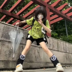 Loose Fit Cartoon Cat Tee – Y2K Harajuku Kawaii Summer T-Shirt - T-Shirts - Short - Crew - T-Shirts - 2