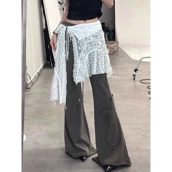 Harajuku Lace Irregular Skirt - Bottoms - Skirts - 1