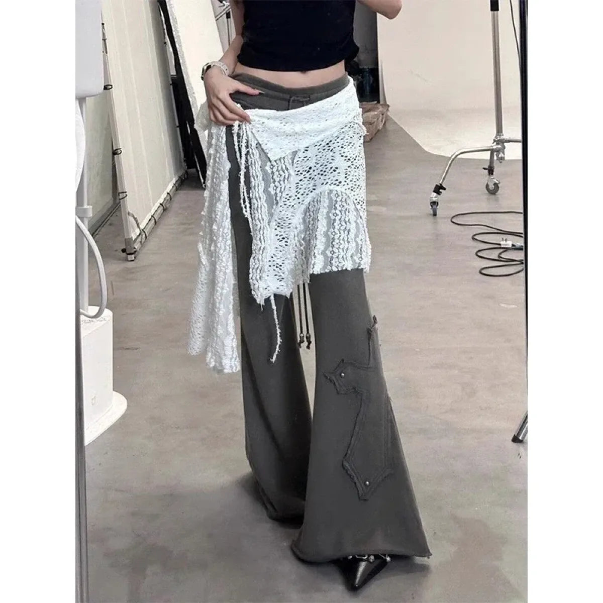 Harajuku Lace Irregular Skirt - Bottoms - Skirts - 2