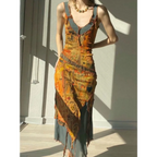 Harajuku Y2K Fairycore Irregular Print Dress - All Dresses - Midi Dress - 1