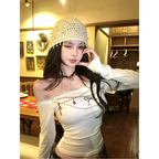 Lace Off-Shoulder Top – Y2K Harajuku E-Girl Aesthetic - Tops & Tees - Round - Tops - 1