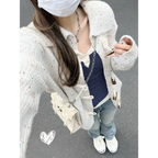 Layered Lace Trim Top – Y2K Harajuku Slim Fit Tee - T-Shirts - Long - V-neck - T-Shirts - 2