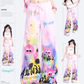 Graffiti Wide-Leg Pants – Y2K Harajuku Streetwear Aesthetic - Bottoms - Women’s Pants - 7