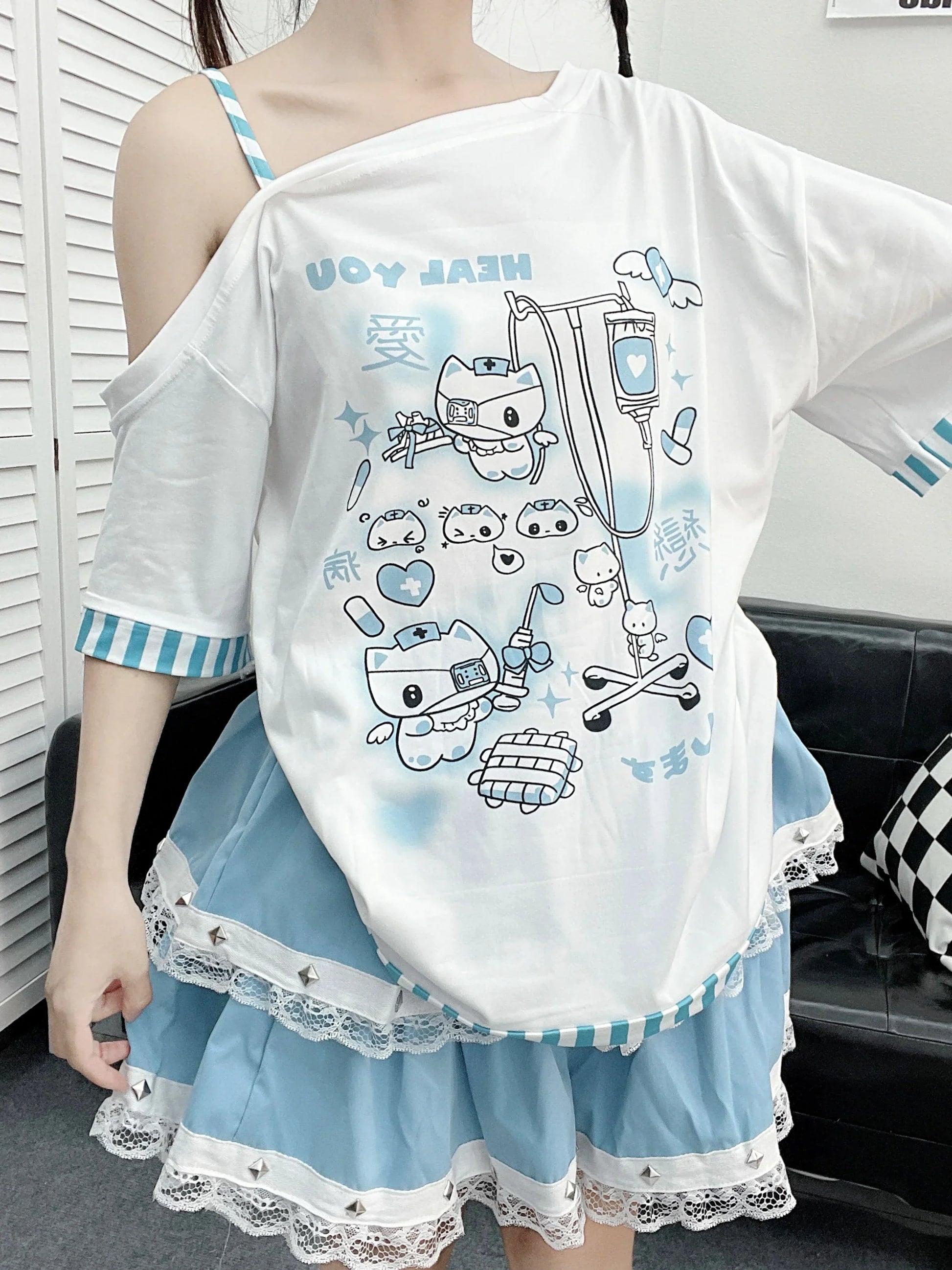 Y2K Harajuku T-Shirt – Japanese Patchwork - T-Shirts - T-Shirts - 3 - 2024