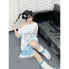 Y2K Harajuku T-Shirt – Japanese Patchwork - T-Shirts - Short - Asymmetric - T-Shirts - 6