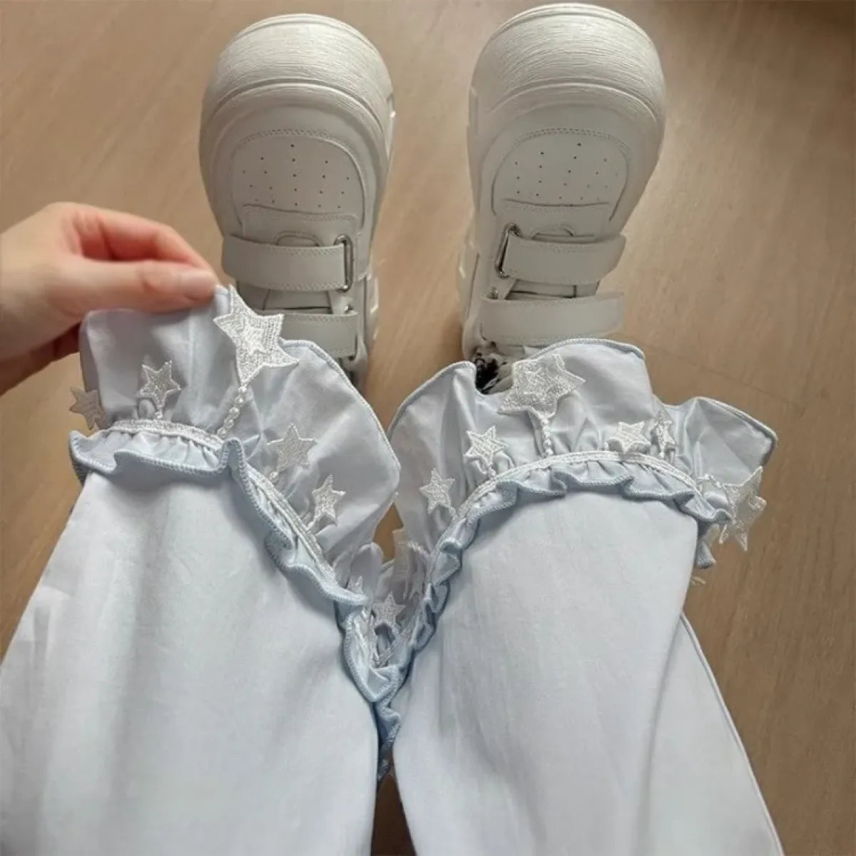 Y2K Ruffle Patchwork High Waist Wide Leg Pants - Bottoms - Pants - 6