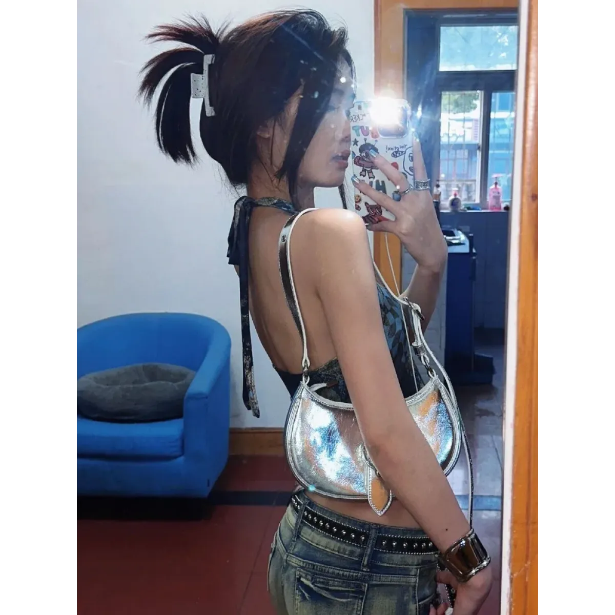 Y2K Irregular Print Halter Crop Top - Women’s Clothing & Accessories - Tank Top / Cami - 3