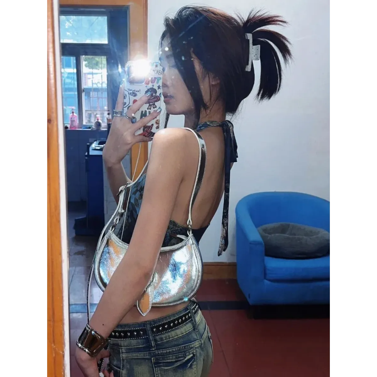 Y2K Irregular Print Halter Crop Top - Women’s Clothing & Accessories - Tank Top / Cami - 4