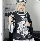 Y2K Japanese Cartoon T-Shirt – Loose Grunge Fairycore Kawaii Top - T-Shirts - Long - Round - T-Shirts - 8