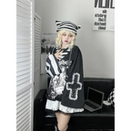 Y2K Japanese Cartoon T-Shirt – Loose Grunge Fairycore Kawaii Top - T-Shirts - Long - Round - T-Shirts - 2