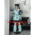 Y2K Japanese Cartoon T-Shirt – Loose Grunge Fairycore Kawaii Top - T-Shirts - Long - Round - T-Shirts - 9