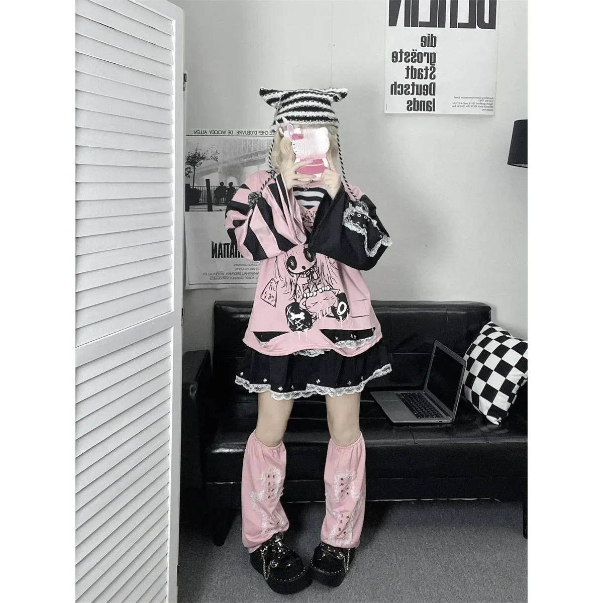 Y2K Japanese Cartoon T-Shirt – Loose Grunge Fairycore Kawaii Top - T-Shirts - Long - Round - T-Shirts - 3