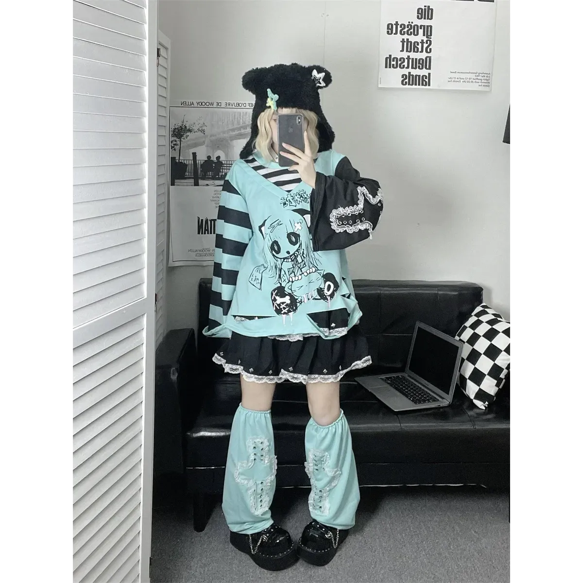 Y2K Japanese Cartoon T-Shirt – Loose Grunge Fairycore Kawaii Top - T-Shirts - Long - Round - T-Shirts - 4